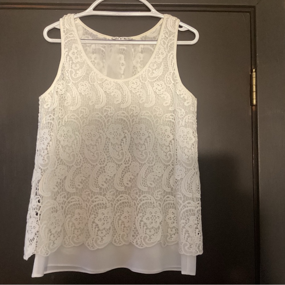 Cabi Bobin Lace Top #284 Sz. M
